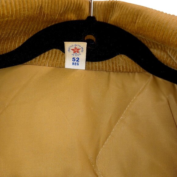 Tan Chore Jacket Corduroy Collar Work Coat Barn Utilitarian Mens Size 52R XXL - Picture 10 of 10